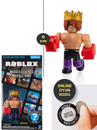 ROBLOX Deluxe Mystery Pack Seri 3 Muscle Legends : Muscle King Figür - 9 cm Online Oyun Kodlu