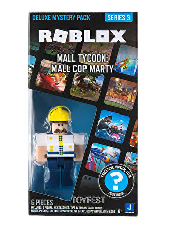 ROBLOX Deluxe Mystery Pack Seri 3 Mall Tycoon : Mall Cop Marty Figür - 9 cm Online Oyun Kodlu