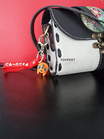 Chainsaw Man Japon Anime Pochita Figür Anahtarlık Çanta Aksesuarı ve Kartlık 2 si bir Arada