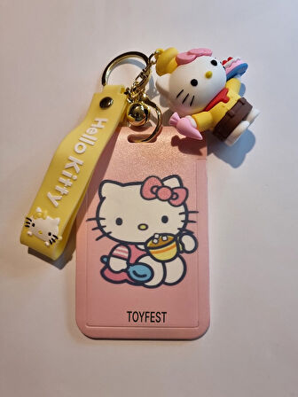 Hello Kitty Figür Anahtarlık Çanta Aksesuarı ve Kartlık 2 si bir Arada - Model 2