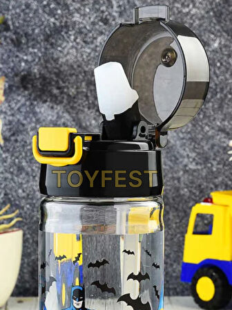 Pipetli Suluk Matara - Kilit Kapaklı Batman Lisanslı  - 500 ML