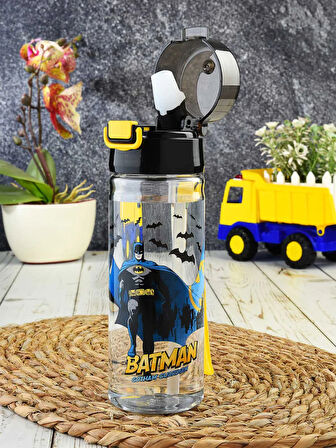 Pipetli Suluk Matara - Kilit Kapaklı Batman Lisanslı  - 500 ML