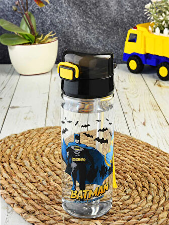 Pipetli Suluk Matara - Kilit Kapaklı Batman Lisanslı  - 500 ML