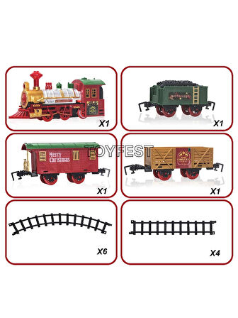 Renkli Christmas Yılbaşı Ağaç Dekoru için Işıklı ve Sesli Classic Lüks Tren Seti