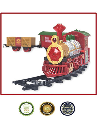 Renkli Christmas Yılbaşı Ağaç Dekoru için Işıklı ve Sesli Classic Lüks Tren Seti
