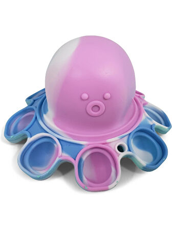Push Popper Flip Octopus - Yumuşak Stress Giderici Çift Taraflı Anahtarlık Çanta Aksesuarı (1 ADET)