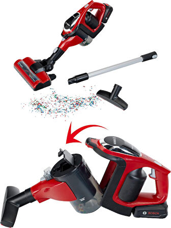 Bosch Sesli ve Işıklı Oyuncak Dikey Vakum Elektrik Süpürgesi - Kırmızı - 80cm