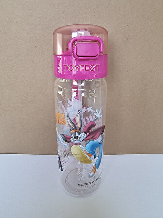 Pipetli Suluk Matara - Kilit Kapaklı Looney Tunes Lisanslı Temalı  - 500 ML
