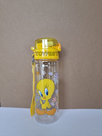 Pipetli Suluk Matara - Kilit Kapaklı Tweety Temalı Lisanslı  - 500 ML
