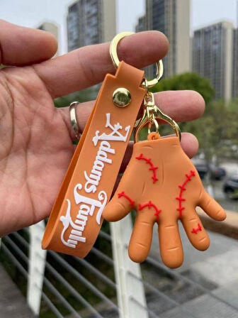 Adams Family - Adams Ailesi 3D Silikon Dikişli El Figür Anahtarlık ve Kartlık 2 si bir Arada