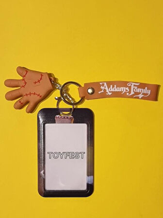 Adams Family - Adams Ailesi 3D Silikon Dikişli El Figür Anahtarlık ve Kartlık 2 si bir Arada