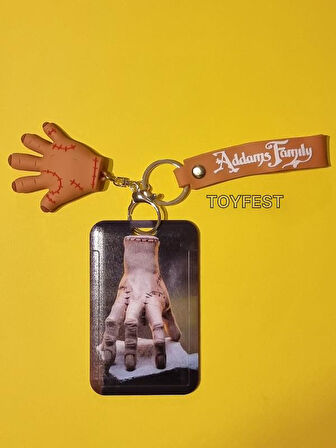 Adams Family - Adams Ailesi 3D Silikon Dikişli El Figür Anahtarlık ve Kartlık 2 si bir Arada