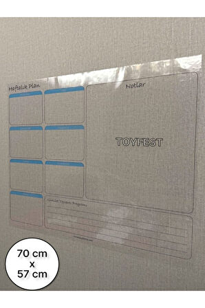 Duvara Kendiliğinden Manyetik Yapışan Haftalık Program Planlayıcı Takvim 70 X 57 Cm