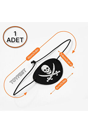 Kaptan Jack Sparrow Korsan Tek Göz Maskesi Parti Kostüm Aksesuarı - 1 Adet