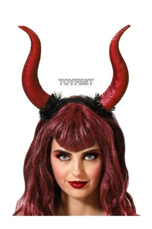 Cadılar Bayramı Halloween Kostüm Partisi Aksesuarı Boynuzlu Şeytan Malefiz Tacı & Taç - 30x28cm