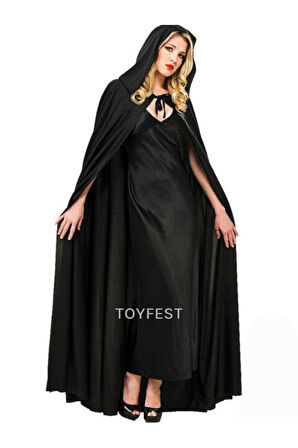 Cadılar Bayramı & Halloween - 2 Parçalı Çığlık Scream Maske ve Kapüşonlu Pelerin Kostüm Seti 120 cm