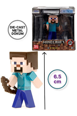 Jada Minecraft Metal Döküm Die - Cast Figür Karakterler - Steve - 6.5 Cm
