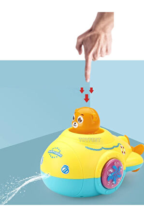 Kurmalı Kendiliğinden Banyo Küvet Havuz Deniz de Yüzen Ayıcık Submarine Denizaltı Oyuncak - Model 1