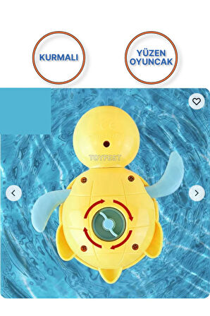 Kurmalı Kendiliğinden Banyo Küvet Havuz Deniz de Yüzen Su Kaplumbağası Oyuncak - Mavi