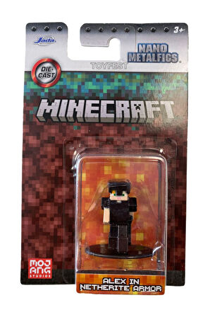 Jada Nano Metalfics Minecraft Metal Döküm Die - Cast Mini Figür - Steve in Netherite Armor - 4 cm
