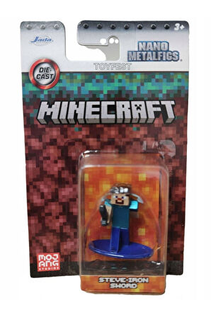 Jada Nano Metalfics Minecraft Metal Döküm Die - Cast Mini Figür - Steve Iron Sword - 4 cm