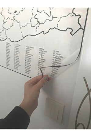 Duvara Kendiliğinden Manyetik Yapışan Yazılıp Silinebilen Türkiye Haritası 110 X 56 Cm