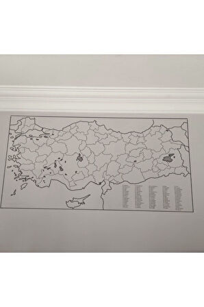 Duvara Kendiliğinden Manyetik Yapışan Yazılıp Silinebilen Türkiye Haritası 110 X 56 Cm