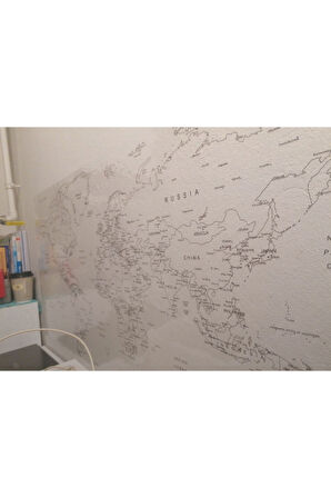 Duvara Kendiliğinden Manyetik Yapışan Yazılıp Silinebilen Dünya Haritası 110 X 56 Cm