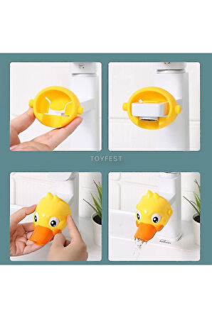 Musluk Ağzı Uzatıcı Aparat - Çocuklar için El Yıkama Alışkanlığı Kazanımı için Sevimli Ördek