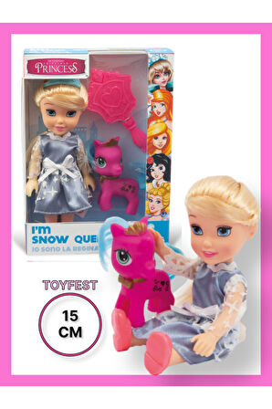 Prenses Bebekler - SNOW QUEEN KARLAR KRALİÇESİ ELSA ve Pony - 25 CM