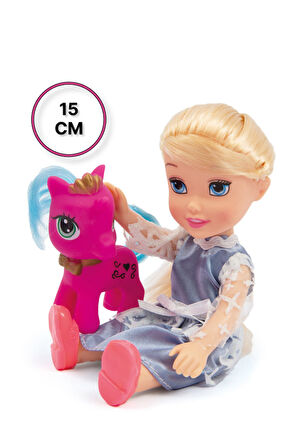 Prenses Bebekler - SNOW QUEEN KARLAR KRALİÇESİ ELSA ve Pony - 25 CM
