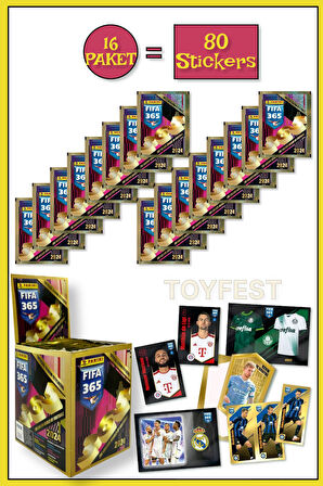 Panini Fifa 365 2024 Futbolcu Stickers Kartları - 16 Paket ( 80 Stickers )