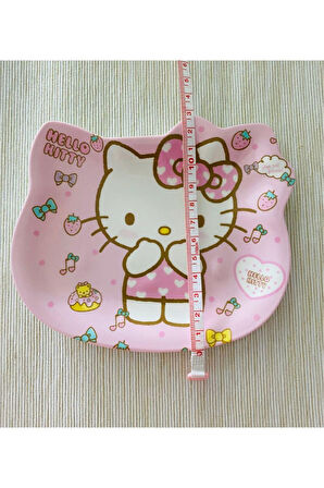 Hello Kitty Figürlü Melamin Çocuk Yemek Tatlı Meyve Tabağı Fincan Altlığı - 12 cm - Model 1