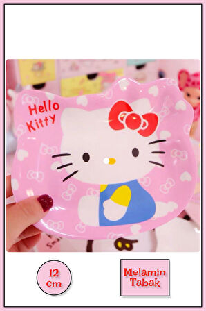Hello Kitty Figürlü Melamin Çocuk Yemek Tabağı Fincan Altlığı - 12 cm Model 2