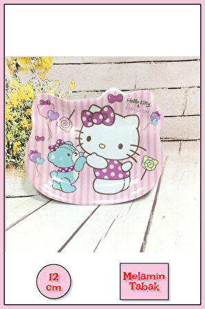Hello Kitty Figürlü Melamin Çocuk Yemek Tabağı Fincan Altlığı - 12 cm Model 3