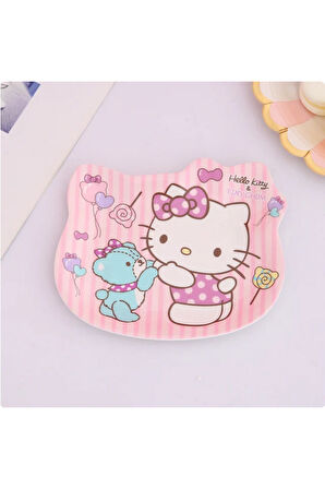 Hello Kitty Figürlü Melamin Çocuk Yemek Tabağı Fincan Altlığı - 12 cm Model 3