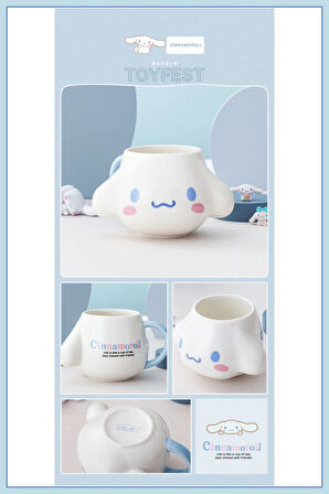 Kawaii Sanrio Cinnamoroll Figürlü 3 Boyutlu Porselen Kupa Mug Bardak Kahve Fincanı