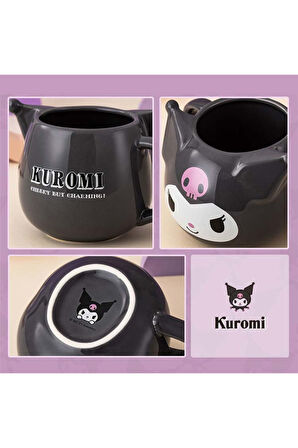 Kawaii Sanrio Kuromi Figürlü 3 Boyutlu Porselen Kupa Mug Bardak Kahve Fincanı