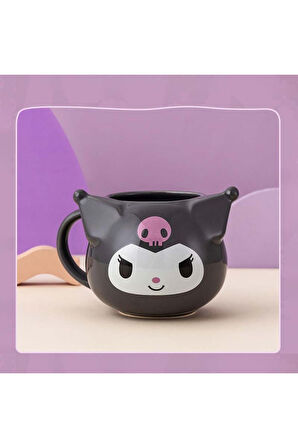 Kawaii Sanrio Kuromi Figürlü 3 Boyutlu Porselen Kupa Mug Bardak Kahve Fincanı