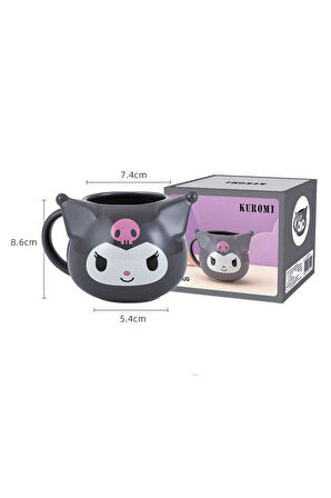 Kawaii Sanrio Kuromi Figürlü 3 Boyutlu Porselen Kupa Mug Bardak Kahve Fincanı