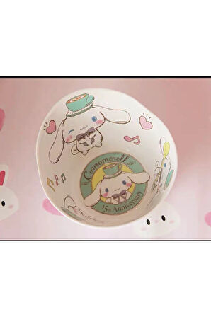 Cinnamoroll Figür Desenli Melamin Corn Flex - Noddle Çocuk Yemek Tabağı Kasesi Bowl
