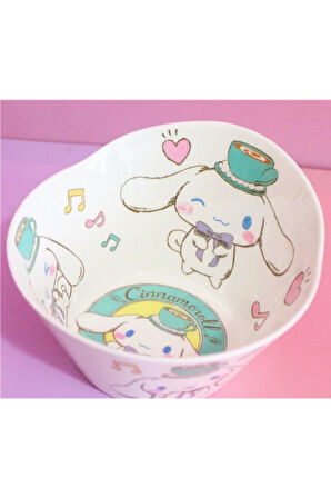Cinnamoroll Figür Desenli Melamin Corn Flex - Noddle Çocuk Yemek Tabağı Kasesi Bowl