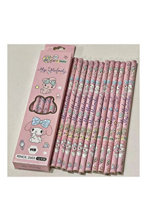 My Melody Anime Figürlü 12 li Kurşun Kalem Seti - 12 ADET