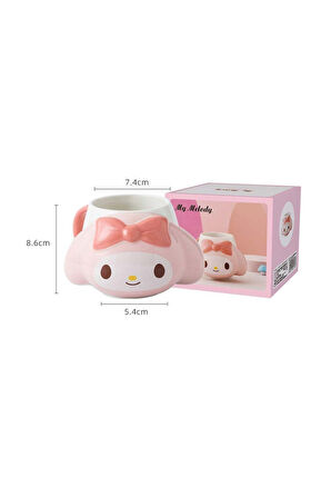 Kawaii Sanrio My Melody Figürlü 3 Boyutlu Porselen Kupa Mug Bardak Kahve Fincanı