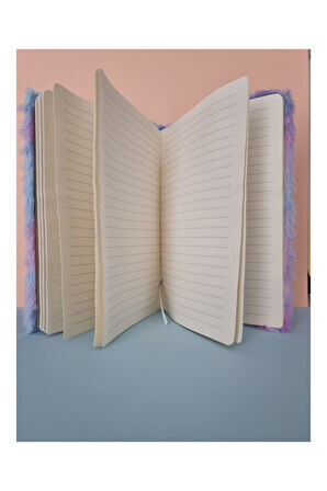 3D Boyutlu Squishy Hello Kitty Kapak Figürlü Yumuşak Tüylü Çizgili Defter Günlük - Model 2