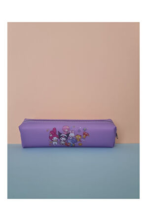 Kuromi My Melody Hello Kitty Cinnamoroll Figürlü Yumuşak Silikonlu Kalem Kutusu Kalemlik- Pastel Mor