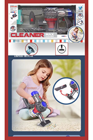 Çocuk Oyuncak Vakumlu Kısa Dikey Delüks Elektrik Süpürgesi 3 ü 1 Arada