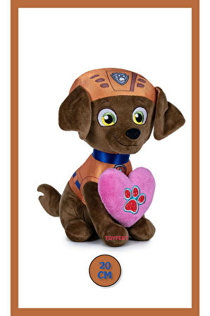 Paw Patrol Figür Peluş Oyuncak Love Serisi - Zuma - 20 cm