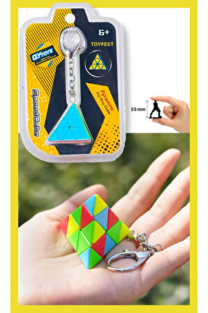 Mini Pyraminx Qy Speed Zeka Küpü Akıl Küpü Rübik Küp Anahtarlık