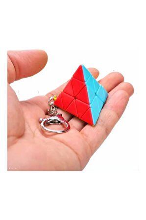 Mini Pyraminx Qy Speed Zeka Küpü Akıl Küpü Rübik Küp Anahtarlık